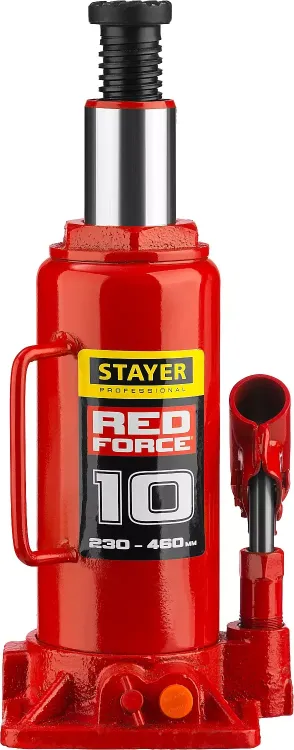 Домкрат гидравлический бутылочный "RED FORCE", 10т, 230-460 мм, STAYER 43160-10 43160-10_z01 купить в Тобольске