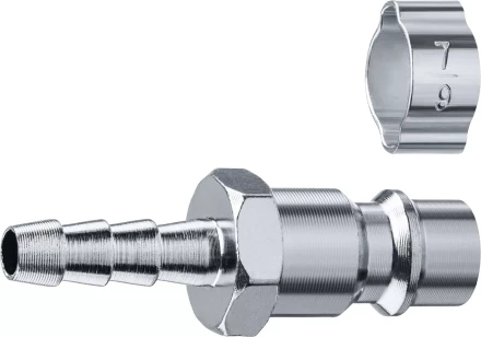ЗУБР штуцер елочка, 6 мм - рапид штуцер, переходник с обжимным хомутом, Профессионал (64918-06) купить в Тобольске