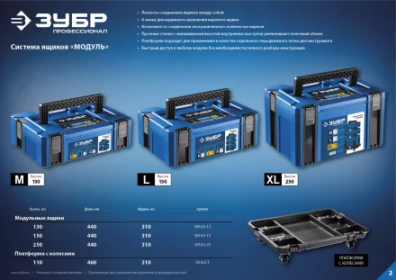ЗУБР МОДУЛЬ-25, 440 х 310 х 250 мм, (17), размер XL, пластиковый ящик для инструментов, Профессионал (38165-25) купить в Тобольске
