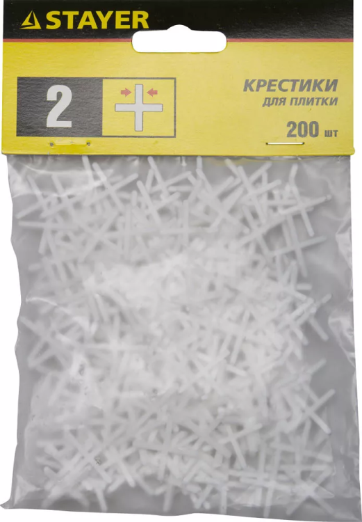 Крестики для кафеля, 2мм, STAYER 3380-2, 200шт 3380-2 купить в Тобольске