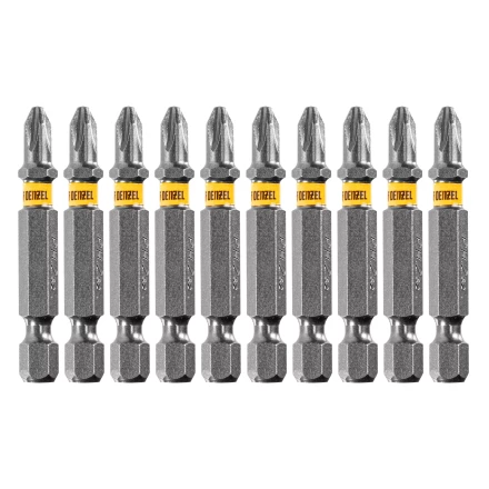 Бита PH2х50, сталь легированная S2, 10 шт., Е 6,3, шестигранный профиль, отрывная упаковка Denzel 11683 купить в Тобольске