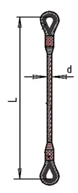 Строп ветвь канатная ВК-0.5 т L=1.5 м заплет купить в Тобольске