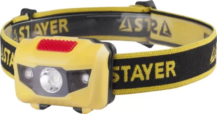 Фонарь STAYER &quot;MASTER&quot; налобный светодиодный, 1Вт(80Лм)+2LED, 4 режима, 3ААА 56568 купить в Тобольске