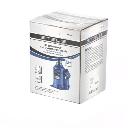 Домкрат гидравлический бутылочный телескопический 6 т подъем 170-430 мм Stels 51146 купить в Тобольске