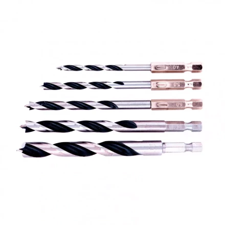 Набор сверл по дереву 4-5-6-8-10 мм 5 шт шестигранный хвостовик пластиковый кейс Matrix 70283 купить в Тобольске