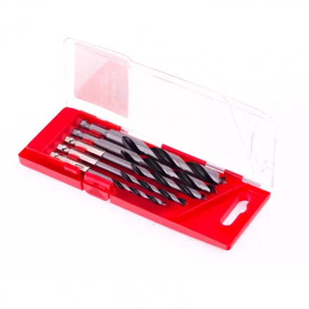 Набор сверл по дереву 4-5-6-8-10 мм 5 шт шестигранный хвостовик пластиковый кейс Matrix 70283 купить в Тобольске