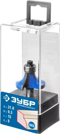 ЗУБР 31.8 x 15 мм, радиус 9.5 мм, фреза кромочная калевочная №1, Профессионал (28701-31.8) купить в Тобольске