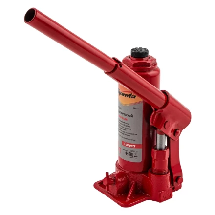 Домкрат гидравлический бутылочный, 4 т, h подъема 180–320 мм Sparta Compact 50339 купить в Тобольске