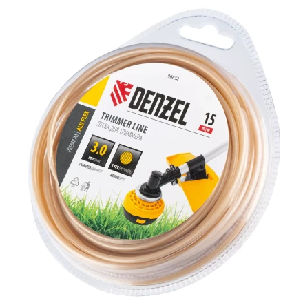 Леска для триммера армированная алюминием круглая, 3,0мм х 15м, блистер ALUFLEX Denzel 96832 купить в Тобольске