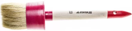 Кисть круглая STAYER &quot;MASTER&quot;, светлая натурал. щетина, пластм. корпус, деревян. ручка, №20 x65мм 0141-65 купить в Тобольске