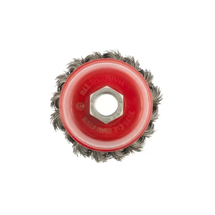 Щетка для УШМ 75 мм М14 &quot;чашка&quot; крученая проволока 0,8 мм MTX 74622 купить в Тобольске