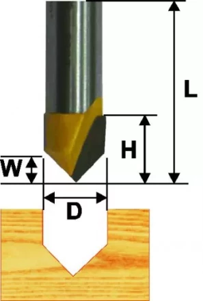 Фреза пазовая галтельная ф9,5 мм V-обр 90 град. хвостовик 8 мм Энкор 46095 купить в Тобольске