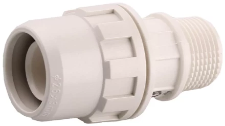 Муфта ЗУБР &quot;ШиреФит&quot; соединительная, &quot;штуцер с гайкой - внешняя резьба&quot;, 20мм-1/2&quot; 51461-20-1/2 купить в Тобольске