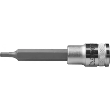 Торцовая бита-головка KRAFTOOL &quot;INDUSTRIE QUALITAT&quot;, удлиненная, материал S2, HEX, сатинированная, 1/2&quot;, H3 27909-03 купить в Тобольске