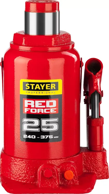 Домкрат гидравлический бутылочный "RED FORCE", 25т, 240-375 мм, STAYER 43160-25 43160-25_z01 купить в Тобольске
