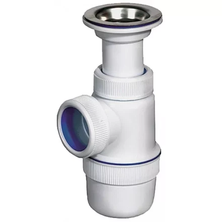 Сифон ЗУБР &quot;ЭКСПЕРТ&quot; колбовый для моек и раковин, выпуск - нержавеющая чашка 51813 купить в Тобольске