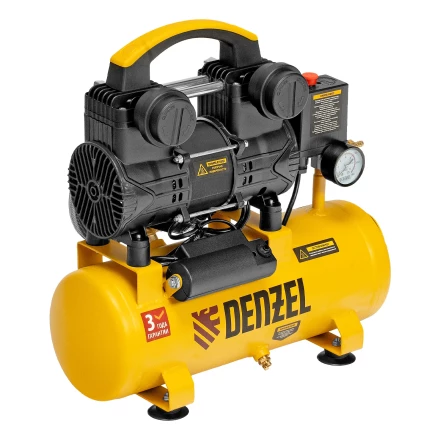 Компрессор безмасл. малошумный DLP-950/10, 950Вт,10 л, 2850 об/мин, 170 л/мин// Denzel 58141 купить в Тобольске