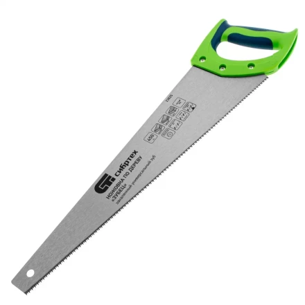 Ножовка по дереву &quot;Зубец&quot;, 450 мм, 11 TPI, зуб 2D, калёный зуб, 2-х компонентная рукоятка Сибртех 23825 купить в Тобольске