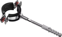 ЗУБР 1, цинк, 1 шт, трубный хомут с сантехнической шпилькой и дюбелем (37866-32-37)