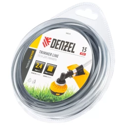 Леска для триммера армированная алюминием квадратная, 2,4мм х 15м, блистер ALUFLEX Denzel 96834