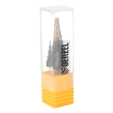 Сверло ступенчатое Denzel 723603 4-6-8-10-12-14-16-18-20 мм, Р6М5, 6-гр. хвостовик купить в Тобольске