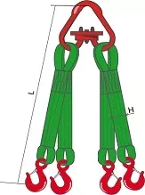 Строп текстильный четырехветвевой 4СТ 4 т  L=7.5 м РА 80 мм Звено РТ-3 купить в Тобольске