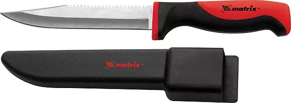 Нож рыбака "FISHERMAN'S DREAM" large 150 мм двухкомпонентная рукоятка пластиковые ножны MATRIX KITCHEN 79116 купить в Тобольске