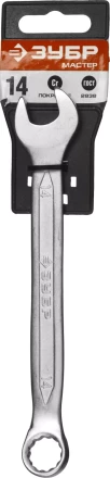 Ключ ЗУБР &quot;МАСТЕР&quot; гаечный комбинированный, Cr-V сталь, хромированный, 14мм 27087-14 купить в Тобольске