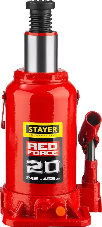 Домкрат гидравлический бутылочный "RED FORCE", 20т, 242-452 мм, STAYER 43160-20 43160-20_z01 купить в Тобольске