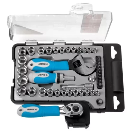 Набор ЗУБР Слесарно-монтажный инструмент &quot;ЭКСПЕРТ&quot;, ключ развод.,отвертка реверс. с насадками, пласт.бокс, 43пред. 25290-H43 купить в Тобольске