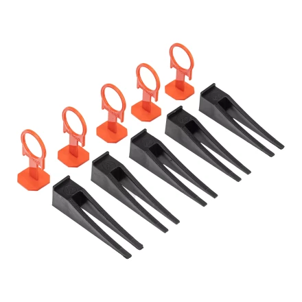 Комплект зажим и клин для системы выравнивания плитки СВП Кольцо, 40/40 шт. в пакете Сибртех 88111 купить в Тобольске