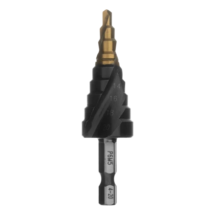 Сверло ступенчатое Denzel 723604, 6-8-10-12-14-16-18-20-22-24-26-28-30мм, Р6М5, 6-гр. хвостовик купить в Тобольске