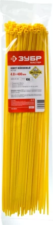 Хомуты нейлоновые ЗУБР &quot;МАСТЕР&quot; желтые, 4,8 мм x 400 мм, 100 шт 309050-48-400 купить в Тобольске