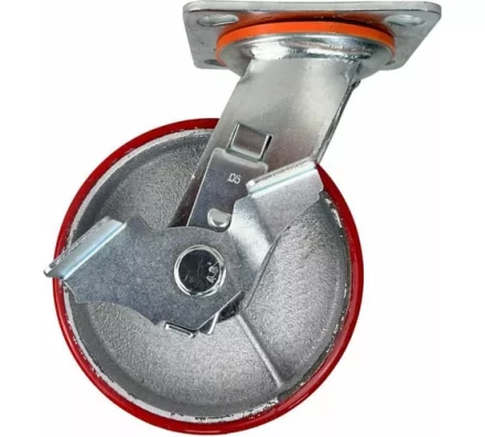 Аппаратное поворотное колесо большегрузное с тормозом HITCH 190*50 полиуретан SCpb80 (SZ085016) купить в Тобольске