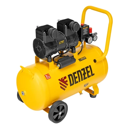 Компрессор безмасл. малошумный DLP-1500/50, 1,5 кВт,50 л, 2850 об/мин, 250 л/мин// Denzel 58143 купить в Тобольске
