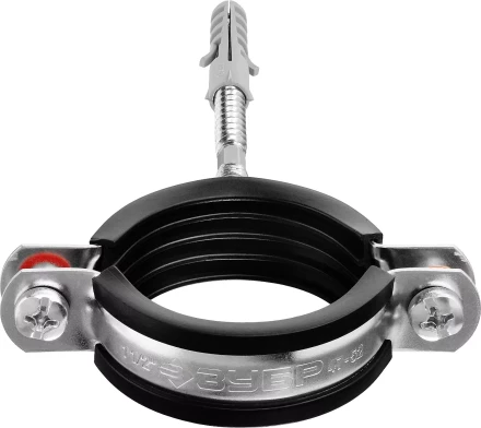 ЗУБР 1 1/2, цинк, 1 шт, трубный хомут с сантехнической шпилькой и дюбелем (37866-47-52) купить в Тобольске