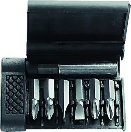 Набор бит, магнитный адаптер для бит, сталь 45Х, 7 предм., в пласт. боксе  SPARTA 113945 купить в Тобольске