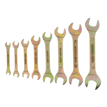 Набор ключей рожковых 6-22 мм, 8 шт, желтый цинк Сибртех 15280 купить в Тобольске