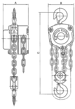 Таль ручная цепная тип HSZ-C г-п 5 тонн H=3 метра купить в Тобольске