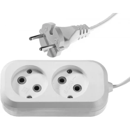 Удлинитель СИБИН электрический, ШВВП сечение 0,75кв мм, 2 гнезда, макс мощн 1300Вт, 2м 55091-2 купить в Тобольске