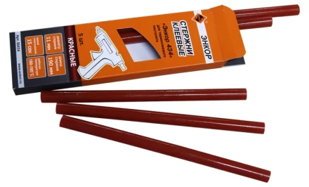 Стержень клеевой 11х190мм ЭНКОР 434 5шт красный 50434 купить в Тобольске