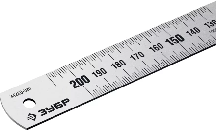 ЗУБР Про-20, длина 0.20 м, усиленная нержавеющая линейка, Профессионал (34280-020) купить в Тобольске