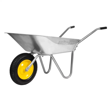 Тачка садовая, грузоподъемность 90 кг Сибртех 689614, оцинк. рама, объем 65 л купить в Тобольске