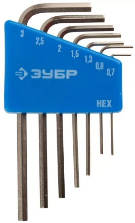 Набор ключей имбусовых ЗУБР &quot;ЭКСПЕРТ&quot; МИНИ для точных работ, Cr-V, HEX 0,7, 0,9, 1,3, 1,5, 2, 2,5, 3 мм, 7 шт 27471-H7 купить в Тобольске