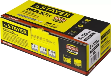Дюбель-гвоздь полипропиленовый, потайный бортик, 8 x 120 мм, 50 шт, STAYER Master 30645-08-120 30645-08-120 купить в Тобольске