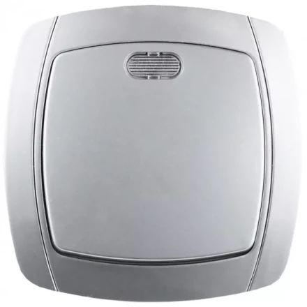 Выключатель СВЕТОЗАР &quot;АКЦЕНТ&quot; одноклавишный в сборе, с подсветкой, цвет серебристый металлик, 10А/~250В SV-54231-SM купить в Тобольске