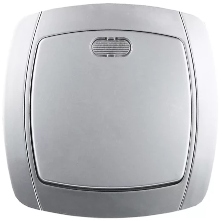 Выключатель СВЕТОЗАР &quot;АКЦЕНТ&quot; одноклавишный в сборе, с подсветкой, цвет серебристый металлик, 10А/~250В SV-54231-SM купить в Тобольске