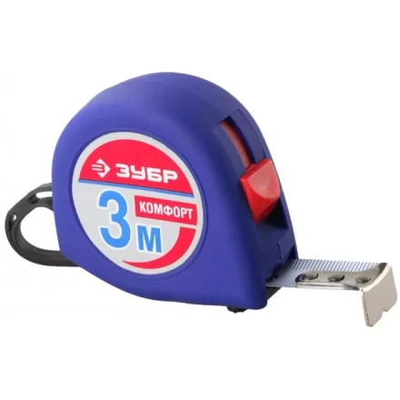 Рулетка ЗУБР &quot;СТАНДАРТ&quot;, корпус с резиновым напылением, 3м/16мм 34016-3 купить в Тобольске