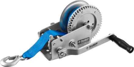 Лебедка ручная барабанная ЗУБР &quot;ПРОФЕССИОНАЛ&quot;, тяговая, ленточная, 1,1т, 10м 43115-1.1 купить в Тобольске