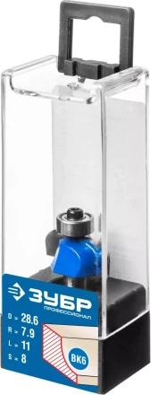 ЗУБР 28.6 x 11 мм, радиус 7.9 мм, фреза кромочная калевочная №2, Профессионал (28702-28.6) купить в Тобольске